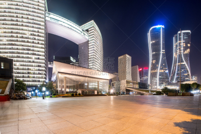 现代,夜晚,建筑外部,方形画幅,杭州,钱塘江,砖,交通,地板,广场