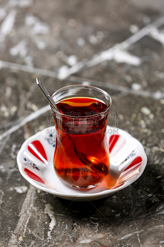 茶,饮料,热,土耳其,背景分离,红茶,热饮,茶碟,玻璃杯,背景