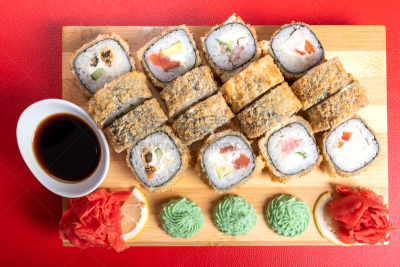 多样,塞满了的,菜单,日本食品,米,三文鱼,生鱼片寿司,鱼类,白色,奶酪