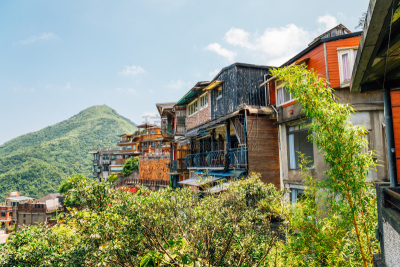 传统,著名景点,古典式,餐馆,夏天,户外,九份,天空,建筑,木制