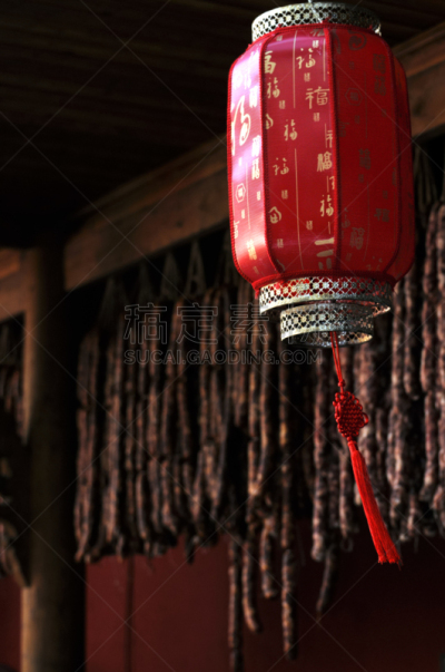 红色,悬挂的,货摊,灯笼,肉,密封食品,下巴,户外,暗色,传统