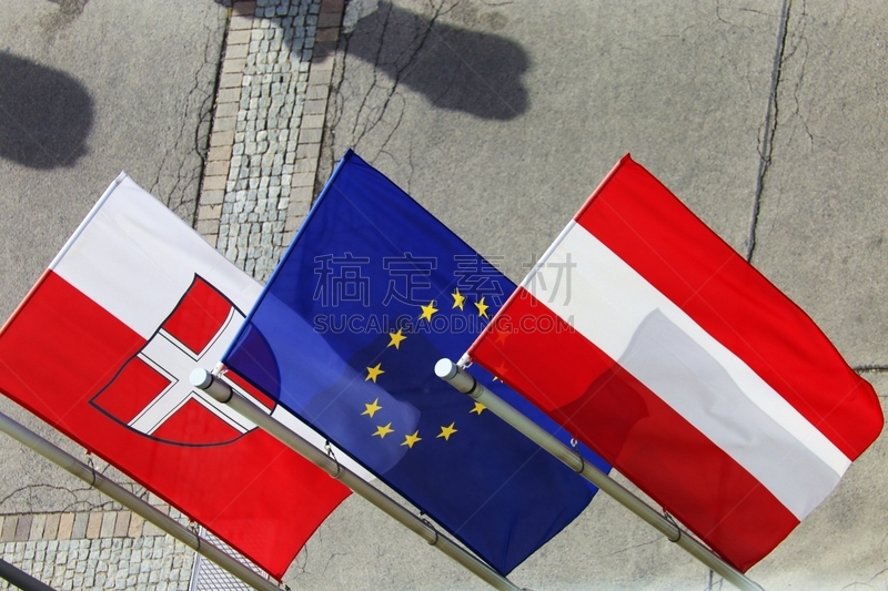 Austrian and Euro Flags pattern – Vienna , Austria