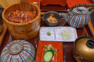 饭碗,日本,格子烤肉,蔬菜,绿茶,厚木板,日本食品,米,蒸菜,茶泡饭