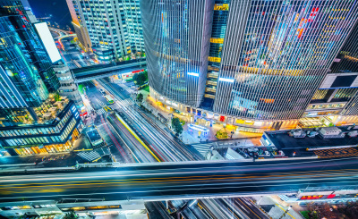 城市,日本,银座,夜晚,东京,城市生活,汽车,城镇景观,交通,曙暮光