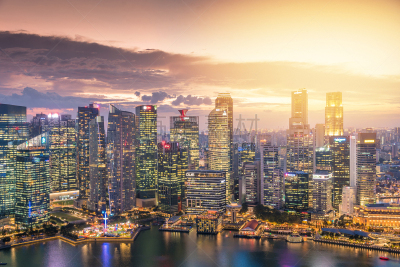 View of The skyline of Singapore downtown CBD (ED)
