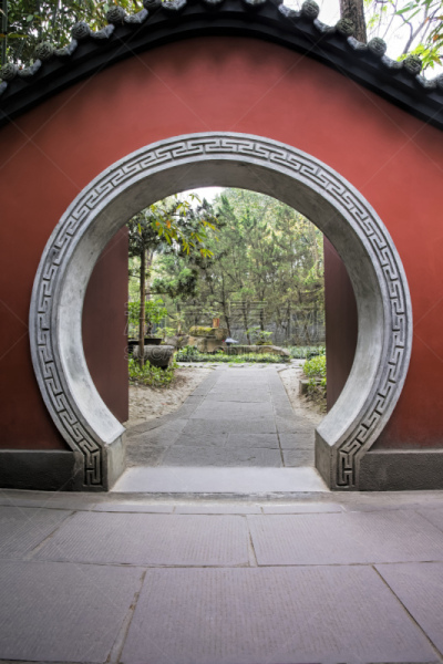 中国,成都,神殿,里面,林荫路,远古的,著名景点,传统,建筑,图像