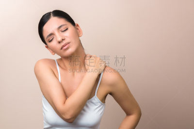 青年女人,面部表情,影棚拍摄,痛苦,自然美,健康保健,药,摩尔多瓦共和国,一个人,脖子