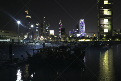 科威特,塔,科威特塔,建筑外部,风景,图像,光轨,波斯湾,无人,户外