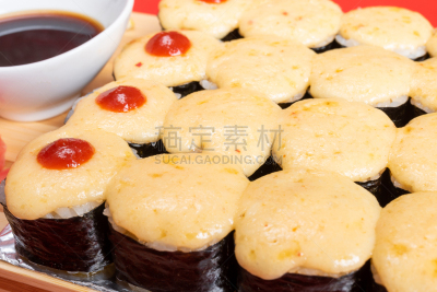 奶酪,巨大的,鸭舌帽,特写,菜单,日本食品,米,三文鱼,生鱼片寿司,鱼类