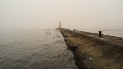 雾,码头,美国中西部地区,威斯康星,建筑外部,灰色,环境,图像,天气,希博伊根