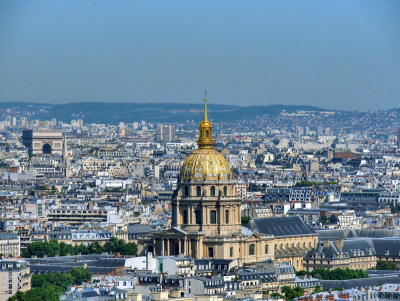 Paris, dôme des Invalides, vu d'en haut, depuis la tour Montparnasse