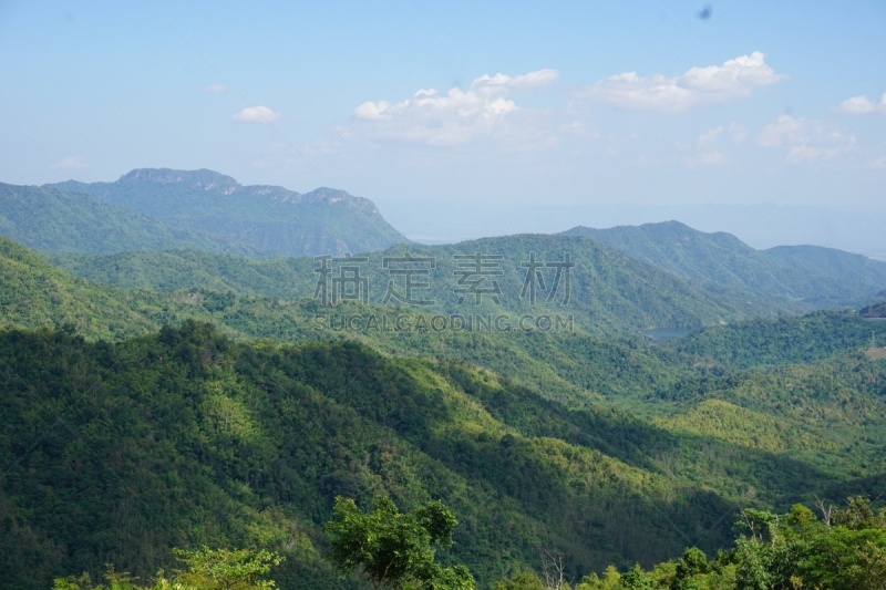 风景,青山山脉,环境,云,泰国,枝繁叶茂,自然美,夏天,户外,天空