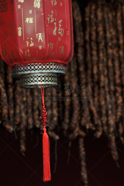红色,悬挂的,货摊,灯笼,肉,密封食品,下巴,户外,暗色,传统