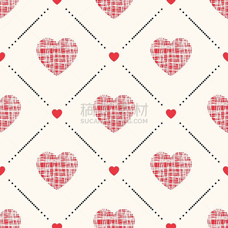 斑点,矢量,动物心脏,四方连续纹样,几何形状,可爱的,浪漫,情人节卡,瓷砖,现代