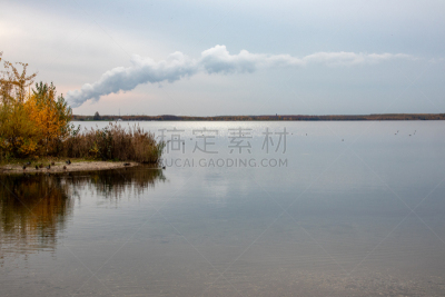 德国,湖,看风景,煤,矿,南,看,褐色,莱比锡城,秋天