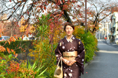 京都府,日本人,和服,街道,女人,秋天,水平画幅,户外,仅成年人,京都市
