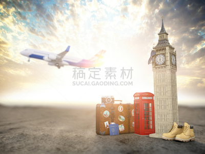 红色,符号,概念,英国,大本钟,伦敦,度假,飞,复古