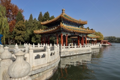 北京,北海公园,公园,古董,园林,户外,建筑,晴朗,佛教,远古的