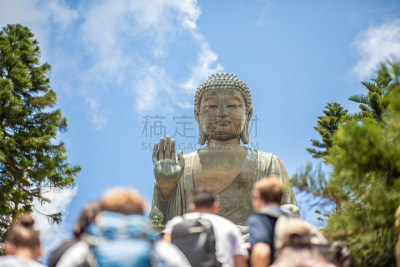 佛,青铜,巨大的,桨叉架船,天坛大佛,宝莲禅寺,圆柱全景,高大的,坐