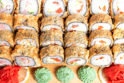 多样,塞满了的,菜单,日本食品,米,三文鱼,生鱼片寿司,鱼类,白色,奶酪