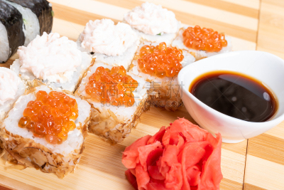 寿司,塞满了的,鱼子酱,磷虾,菜单,日本食品,米,三文鱼,生鱼片寿司,鱼类