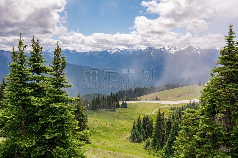 华盛顿州,山脉,风景,奥林匹克山,滑雪坡,美国,山脊,云景,西北,飓风山脊