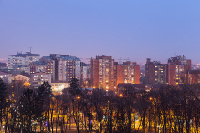 夜晚,建筑外部,城市,路灯,灯开关,树,停车