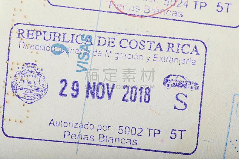 橡皮章,哥斯达黎加,中苏格兰,进出港显示牌,商务,旅途,尼加拉瓜,边框