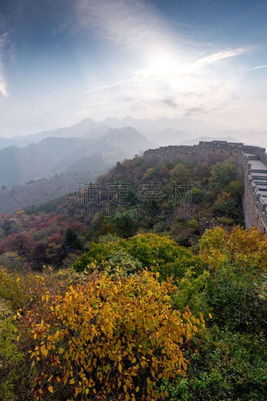 北京,砖,世界遗产,著名景点,小路,植物,夏天,户外,危险,天空