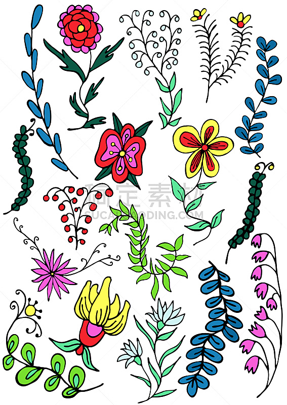 背景,背景分离,春天,装饰物,植物,夏天,纹理,草图,绘画插图,装饰品