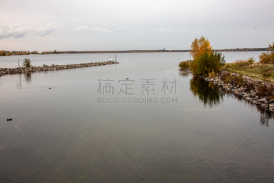 德国,湖,看风景,煤,矿,南,看,褐色,莱比锡城,秋天
