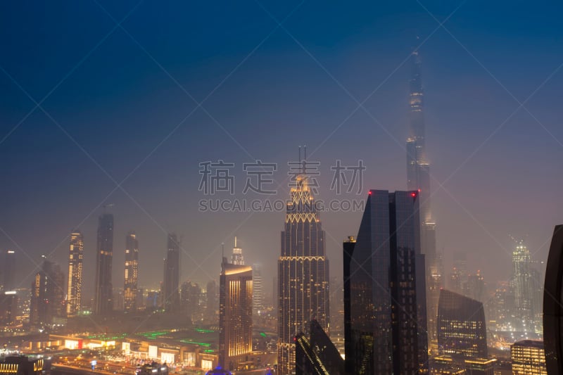 城市,夜晚,迪拜,商务,照明设备,华贵,黄昏,波斯湾,现代,著名景点