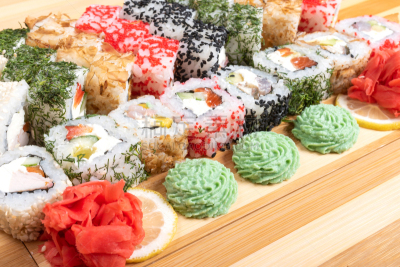 与众不同,塞满了的,巨大的,特写,菜单,日本食品,米,三文鱼,生鱼片寿司,鱼类