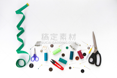 背景,裁缝,工具,白色背景,商务,测量工具,纺织品,排水沟,线,尺