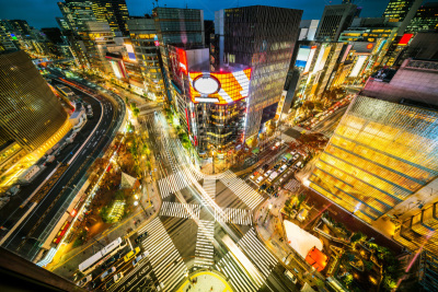 夜晚,城市,日本,银座,东京,城市生活,汽车,城镇景观,曙暮光,交通