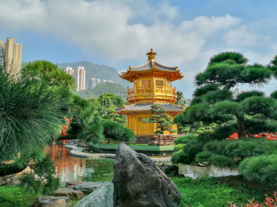 完美,亭台楼阁,南莲园池,地形,蓝色,石材,著名景点,名声,传统,宁静