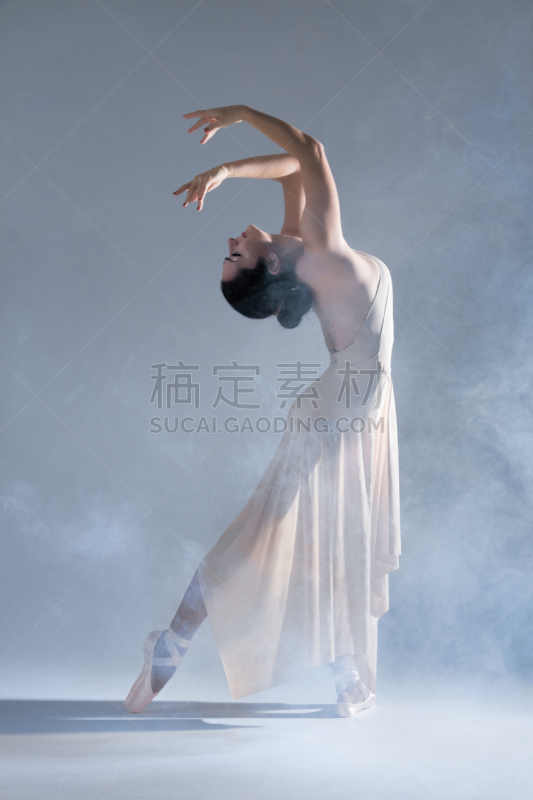 舞蹈,芭蕾舞者,高雅,烟,女人,分离着色,背景聚焦,体操,背景分离,弹性