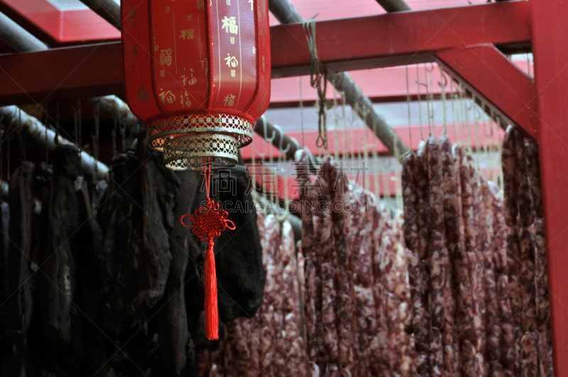 红色,悬挂的,货摊,灯笼,肉,密封食品,下巴,户外,暗色,传统