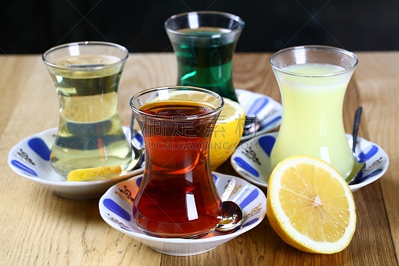 绿茶,玻璃杯,饮料,拉茶,茶,剪贴路径,茶叶,土耳其,背景分离,红茶