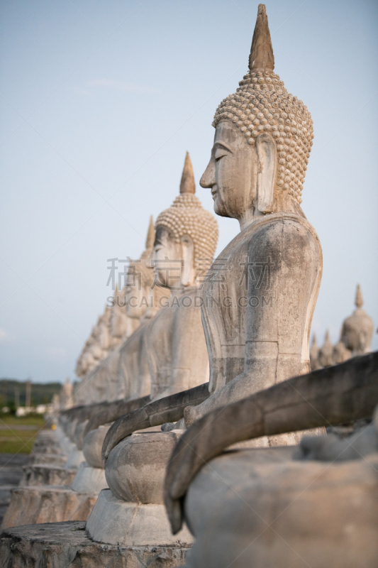 Group of Buddha statue  In Nakhon Si Thammarat Thailand