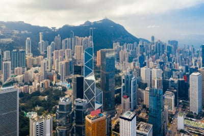 Aerial View of Hong Kong Financial District
