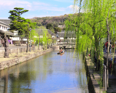 仓敷,船,城市,日本,人,古典式,传统,旅途,热带气候,水上运动
