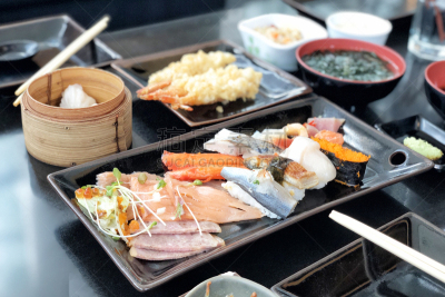 寿司,天麸罗,日本食品,生姜,手工卷,传统,清新,食品,米,餐具