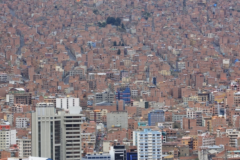 山,都市风景,玻利维亚,居住区,拉巴斯,狭窄的,砖,交通堵塞,通勤者,户外