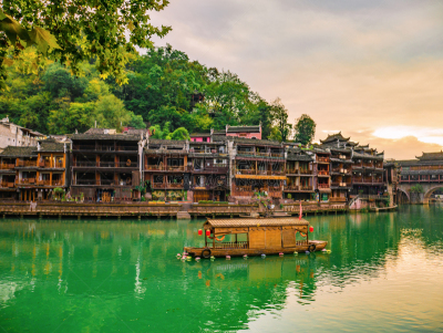 湖南省,远古的,风景,都市风景,菲尼克斯市,世界遗产,古董,河流,运河,户外