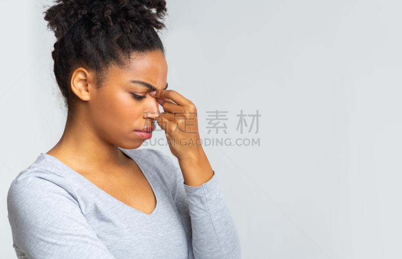 人的眼睛,痛苦,疲劳的,黑色,女孩,紧迫,眩晕的,灰色,肖像,头痛