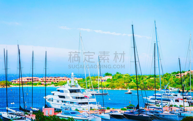 华贵,意大利萨丁岛,切尔沃港,游艇,游艇码头,沙丁鱼,摩托艇,运动,客轮,地中海