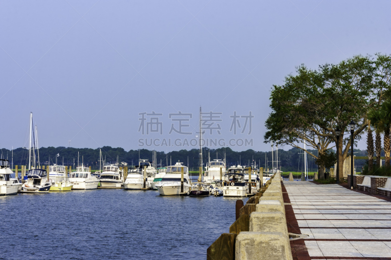 波弗特,人行道,游艇码头,滨水,公园,充满的,几乎,靠近