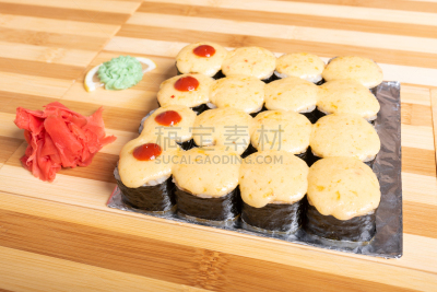 奶酪,巨大的,鸭舌帽,菜单,日本食品,米,三文鱼,生鱼片寿司,鱼类,白色