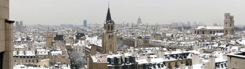 雪,教堂,都市风景,高视角,巴黎,在下面,看风景,贞德,圣苏碧斯广场,神圣